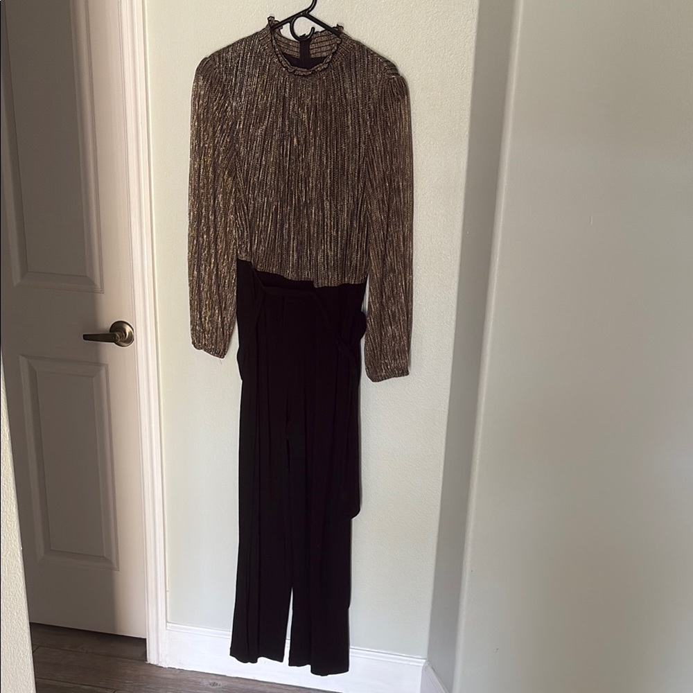 Jessica Howard Black Jumpsuit Elegant Evening Wear